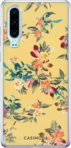 Huawei P30 hoesje siliconen - Floral days | Huawei P30 case | geel | TPU backcover transparant
