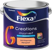 Flexa Creations - Muurverf Zijde Mat - Mengkleuren Collectie - Vol Klaproos  - 2,5 liter