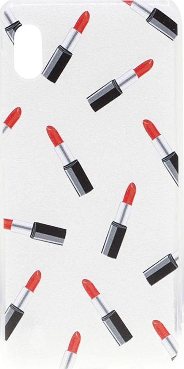 Shop4 - Geschikt voor Samsung Galaxy A50 Hoesje - Zachte Back Case Lipstick Transparant