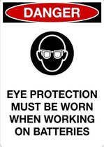 Sticker 'Danger: Eye protection must be worn' 148 x 105 mm (A6)