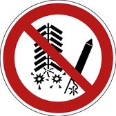 Verboden voor vuurwerk sticker - ISO 7010 - P040 50 mm - 10 stuks per kaart