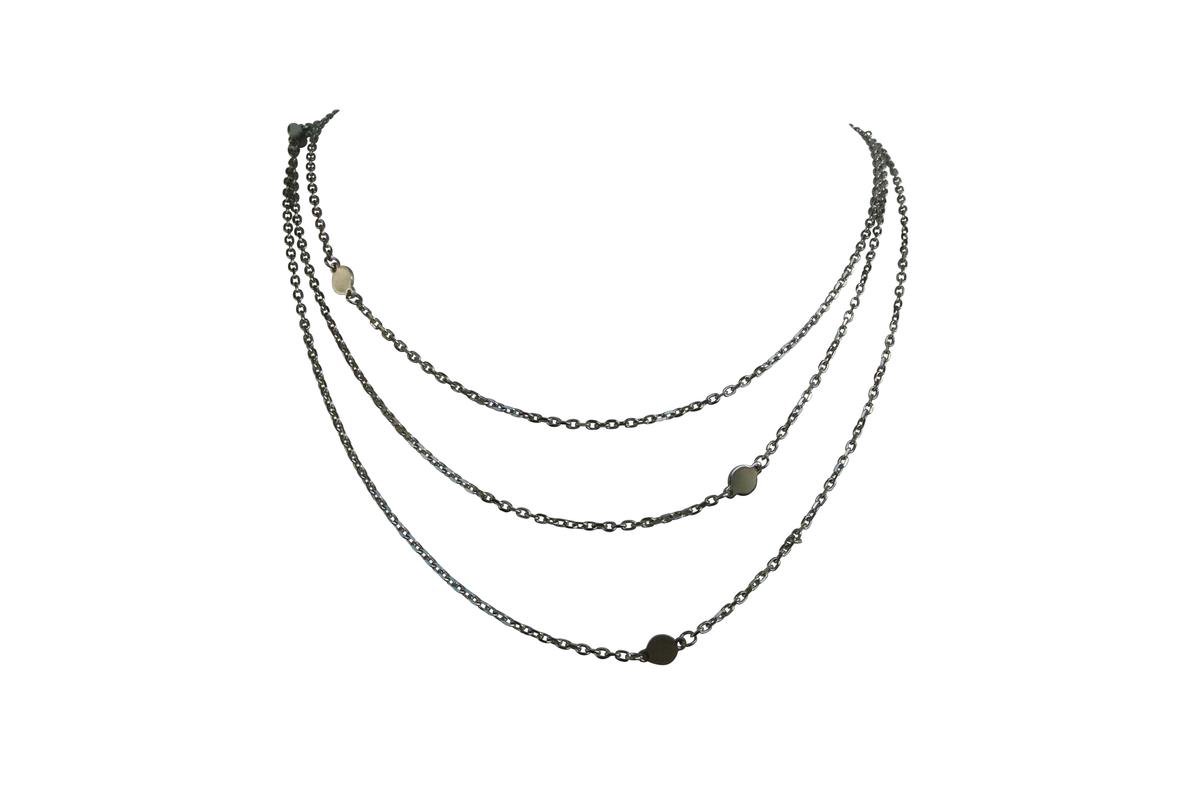 Stainless steel - lange ketting - dames - zilverkleurig - FlowJewels