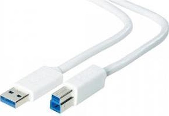 Adj Cavo USB 2.0 A-B Maschio-Maschio 1.8 Metri - Beige - Collegamento Per Stampanti E Dispositivi - 4