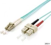 Equip LWL-patchkabel glasvezel kabel LC->SC 50/125mμ 10.00m Multimode Duplex Turquoise Polybag