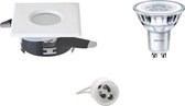 LED Spot Set - Aigi - GU10 Fitting - Waterdicht IP65 - Inbouw Vierkant - Mat Wit - 82mm - Philips - CorePro 830 36D - 4W - Warm Wit 3000K - Dimbaar - BSE