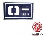 O- NEG bloedgroep 3D PVC Militaire patch embleem fluo met klittenband
