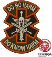 Do Not Harm * Do know Harm Geborduurd motivatie embleem red met klittenband