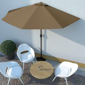 Balkonparasol half met aluminium paal 300x150 cm taupe