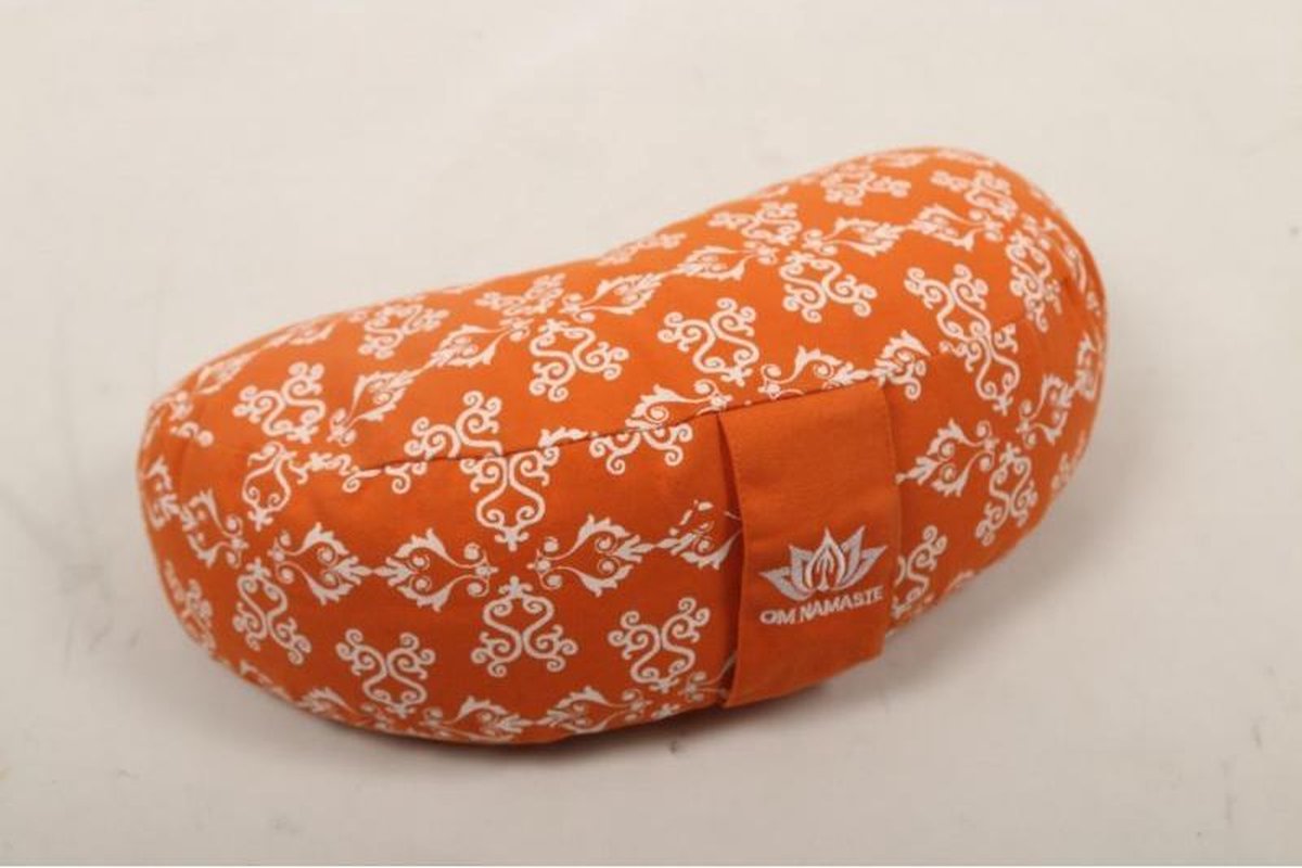 Om Namaste Design Meditatiekussen Halve Maan - Oranje & Wit - Moon