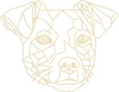Jack Russell Geometrisch Hout 80 x 103 cm Light Wood - Honden - Wanddecoratie
