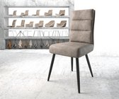 Gestoffeerde-stoel Pela-Flex 4-poot conisch zwart taupe vintage pocketveer kern
