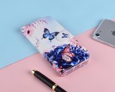 P.C.K. Hoesje/Boekhoesje luxe blauw met vlinder print geschikt voor Samsung Galaxy S7