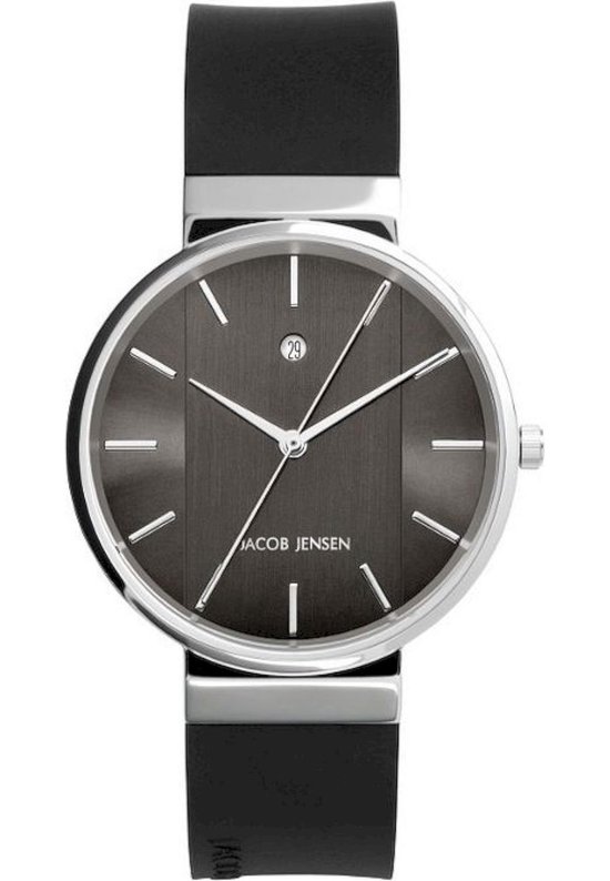 Jacob Jensen 738 horloge dames en heren - zwart - edelstaal | bol.com
