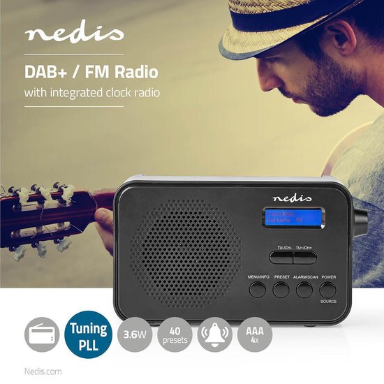 Nedis DAB+ Radio - Draagbaar Model - DAB+ / FM - 1.3 
