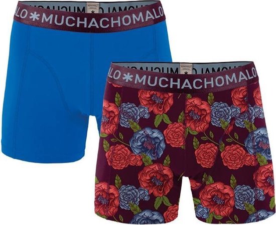 Muchachomalo - Heren - 2-pack KATOEN MDL Boxershorts Rozen - Blauw - M