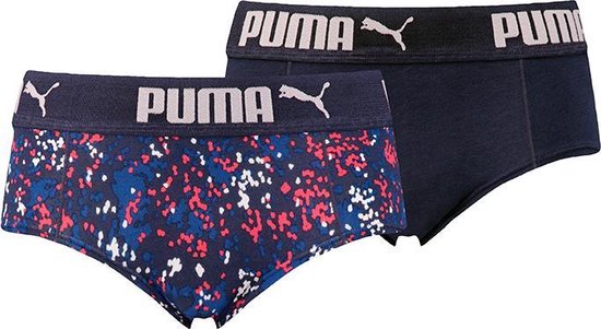 Puma - Dames - 2-Pack Modal Boxershorts - Blauw - L | bol.com