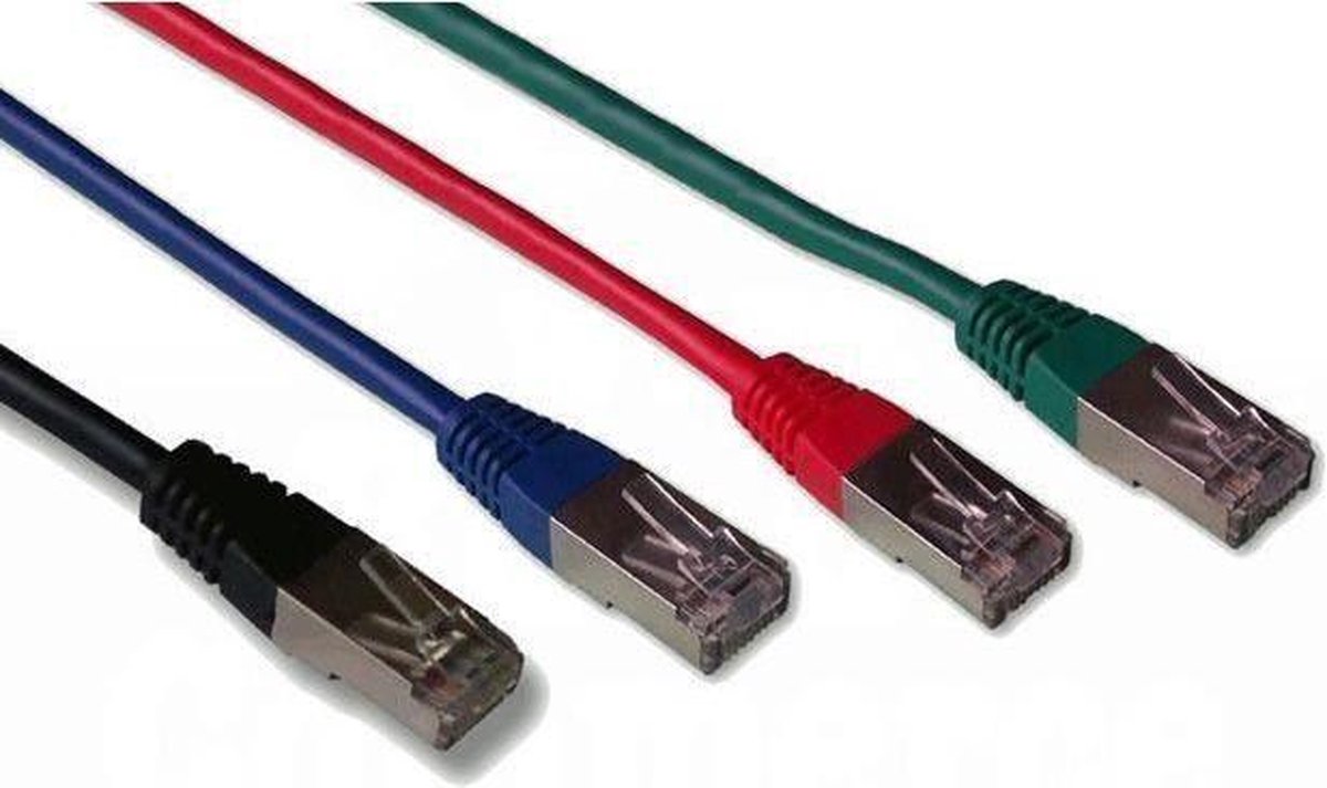 Kabelpakket van 4 snoeren RJ45 mannelijk / mannelijk, cat.6 ...