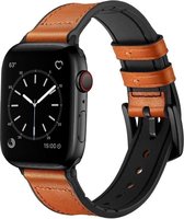 Zacht leren bandje compatibel met Apple Watch 41/40/38 mm, Bruin,