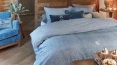 Riviera Maison Gingham - Dekbedovertrek - Lits-jumeaux Extra Breed - 260x200/220 cm - Blauw