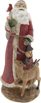 Decoratie kerstman | 15*15*32 cm | Rood | Kunststof | Kerstman | Clayre & Eef | 6PR2298