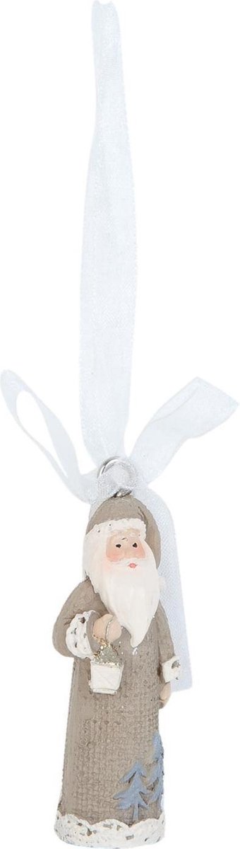 Hanger kerstman | 2*2*6 cm | Grijs | Kunststof | kerstman | Clayre & Eef | 6PR0850