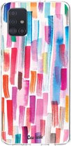 Casetastic Samsung Galaxy A51 (2020) Hoesje - Softcover Hoesje met Design - Colorful Strokes Print