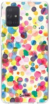 Casetastic Samsung Galaxy A71 (2020) Hoesje - Softcover Hoesje met Design - Watercolor Confetti Print