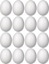 16x Piepschuim ei decoratie 10 cm hobby/knutselmateriaal - Knutselen DIY eieren beschilderen - Pasen thema paaseieren eitjes wit