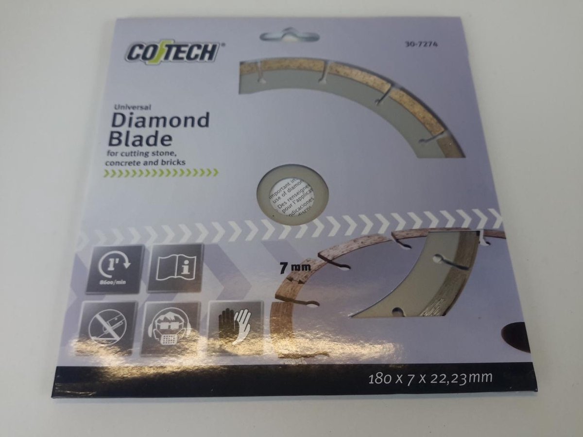 180mm GROF Dubbele rij Diamant komslijpschijf STEEN M14 H=47mm