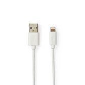 Data- en Oplaadkabel | Apple Lightning 8-pins male - USB A male | 1,0 m | Wit