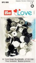 Prym Love Color snaps drukknopen 12,4 mm zwart grijs wit