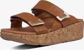 FitFlop Remi Adjustable Slides Leather BRUIN - Maat 37