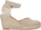 Manfield - Dames - Suède taupe sleehakken - Maat 41