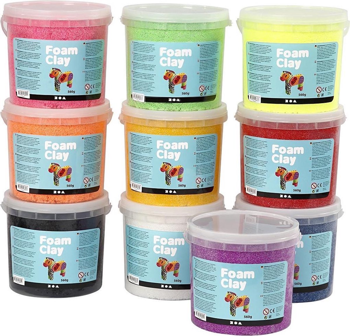Foam Clay®, 10x560 gr, kleuren assorti