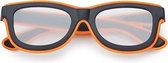 Freaky Glasses® - basic el-wire spacebril zwart - festival bril - led bril - dames en heren - neon oranje
