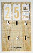 Kalender-memo Bord Hout 32x3xh50cm