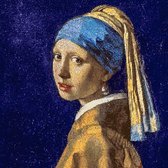 MyHobby Borduurpakket –  Meisje met de Parel van Vermeer 50×50 cm - Aida stof 5,5 kruisjes/cm (14 count)