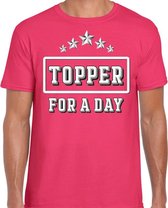 Topper for a day concert t-shirt voor de Toppers fuchsia/donker roze heren - feest shirts L