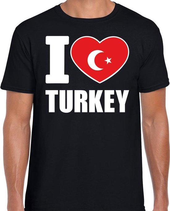 I love Turkey t-shirt zwart voor heren - Turks landen shirt - Turkije  supporter kleding S | bol.com