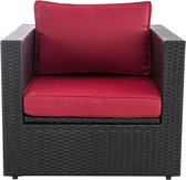 Clp Tibera - Fauteuil - 1,25 mm Polyrotan - Zwart Rood