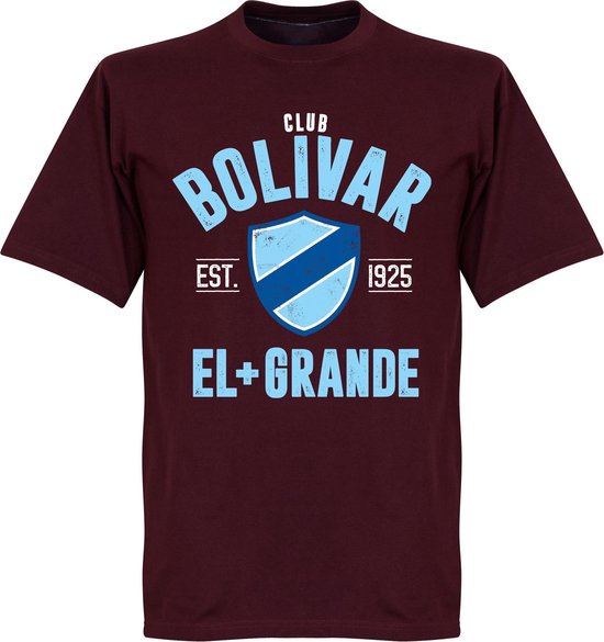 Club Bolivar Established T-Shirt - Bordeaux Rood - L