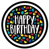 Haza Original Feestborden Happy Birthday Mozaïek 23 Cm 8 Stuks