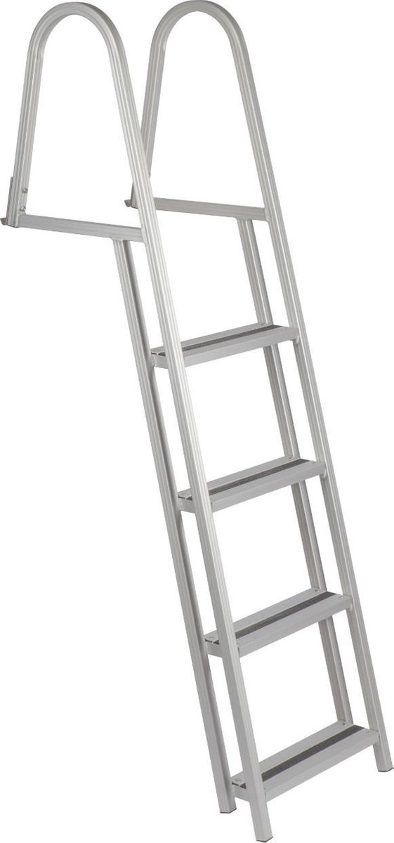 HIBO Steiger Zwemtrap 4-treden - Antislip Steigertrap - Duurzaam en Licht Aluminium - Zwemtrap Steiger