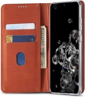 Samsung Galaxy S20 Ultra Hoesje Wallet Bookcase Kunstleer Bruin