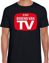 Bekend van TV fun tekst t-shirt zwart voor heren M