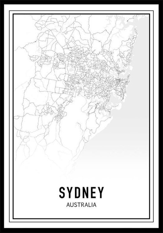 City Map Sydney B2 stadsposter
