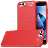 Geborstelde TPU Cover - Hoesje geschikt voor Asus Zenfone 4 5.5 ZE554KL - Rood