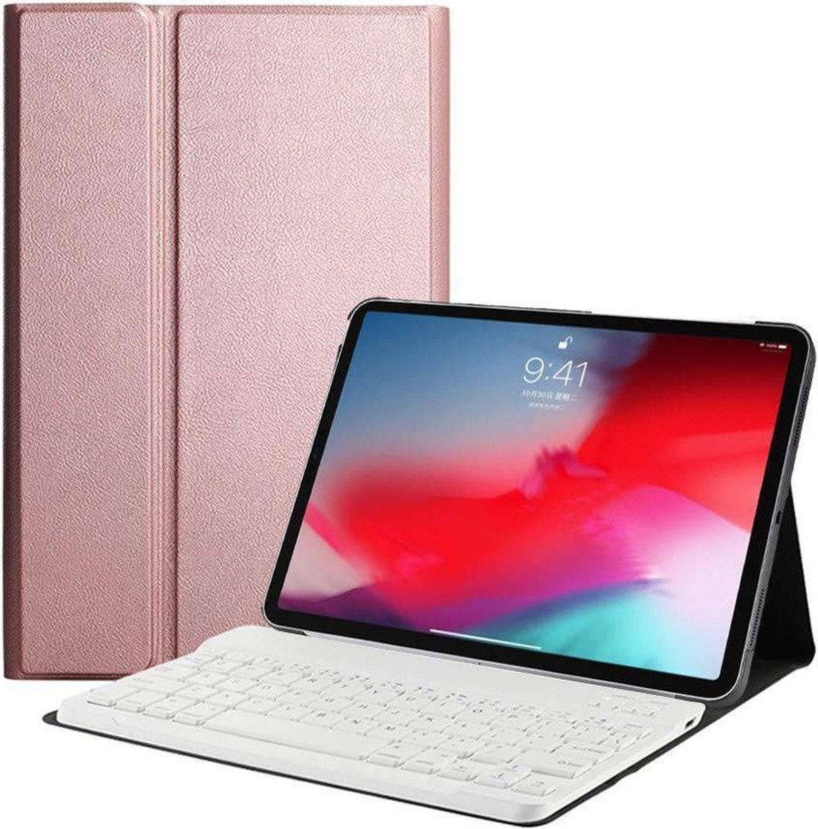 Bluetooth Toetsenbord voor Apple iPad Pro 2018 (11 Inch) Toetsenbord & Hoes - QWERTY Keyboard case - Auto/Wake functie - Rosé-Goud