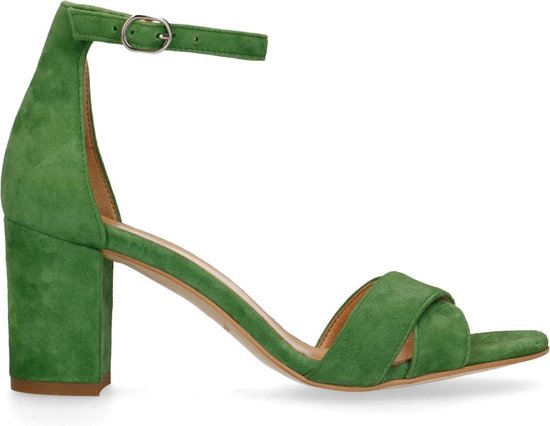 Sacha - Dames - Groene sandalen met hak - Maat 39 | bol.com