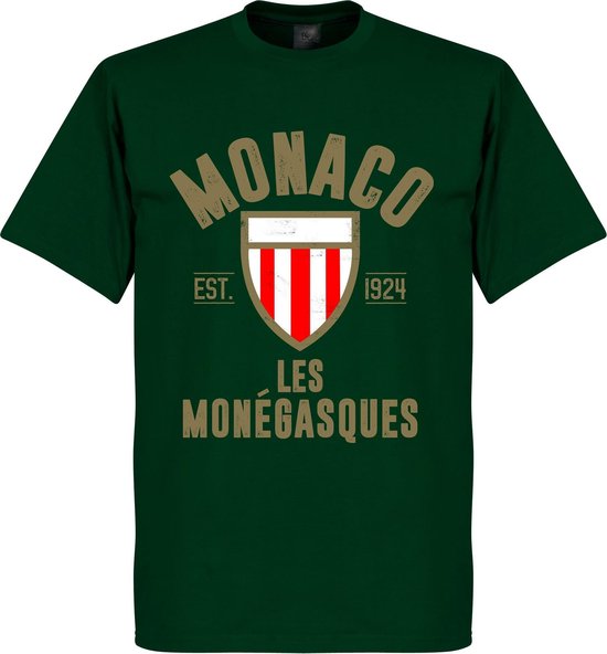 AS Monaco Established T-Shirt - Donker Groen - XL